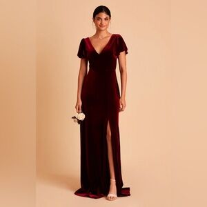 Birdy Grey-Small Hannah Velvet Dress - Cabernet